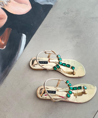 Nooré - Emerald Gold Sandals - Zarin by Zarsah