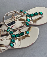 Nooré - Emerald Gold Sandals - Zarin by Zarsah