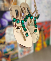 Nooré - Emerald Gold Sandals - Zarin by Zarsah