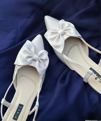 SATIN BOW SANDALS